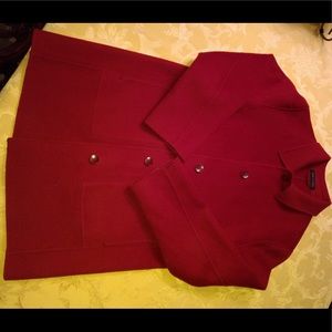 Hillary Radley Red Wool Coat